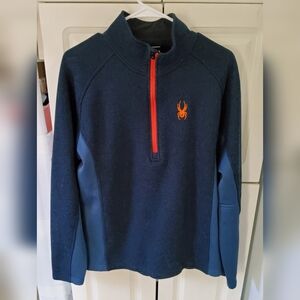 Spyder Blue/orange Outbound  Half Zio Sweater